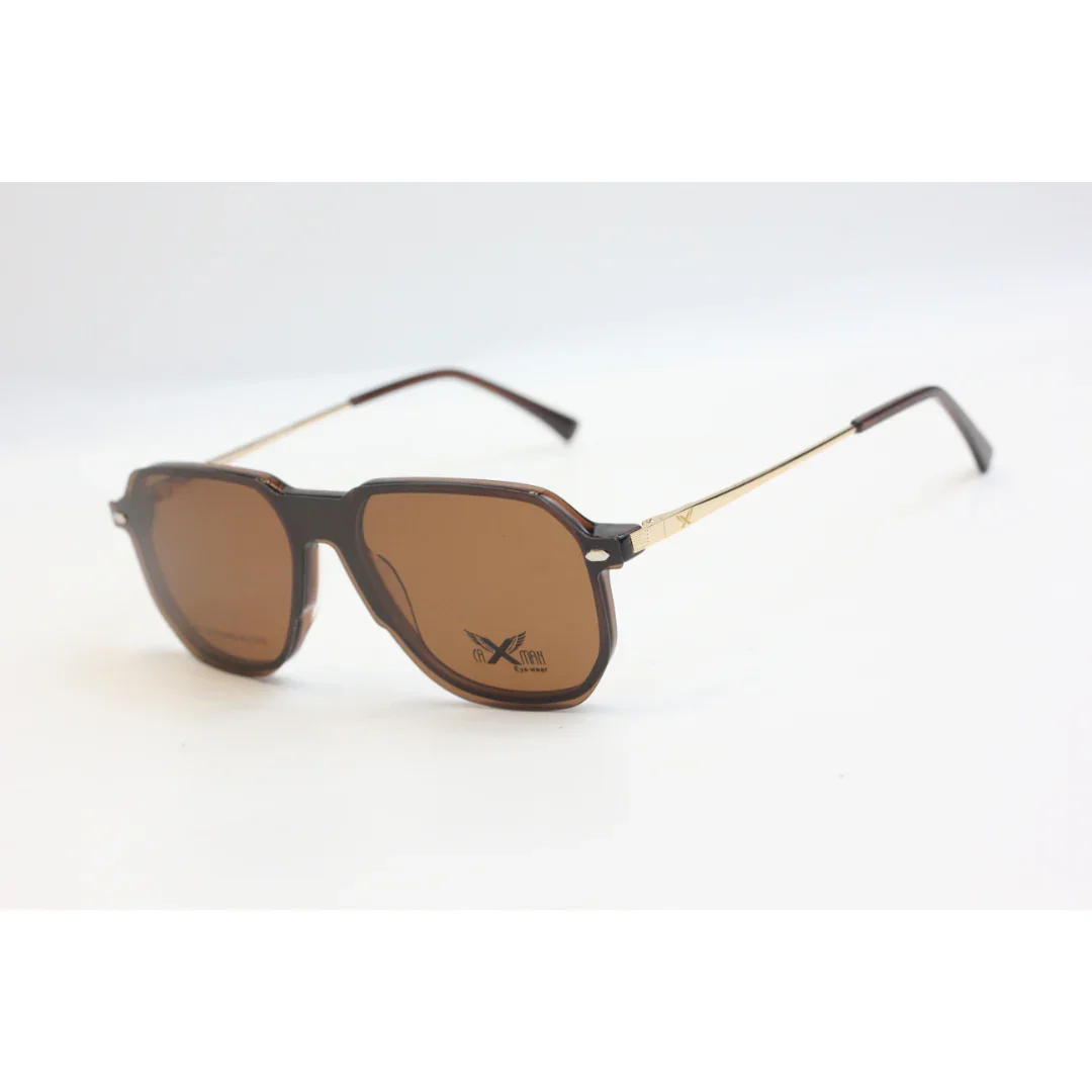 CAXMAN - C2030 - Golden - Brown - Attachments - TR - Aviator Round - Acetate - Premium Optics - Eyewear - Image 2