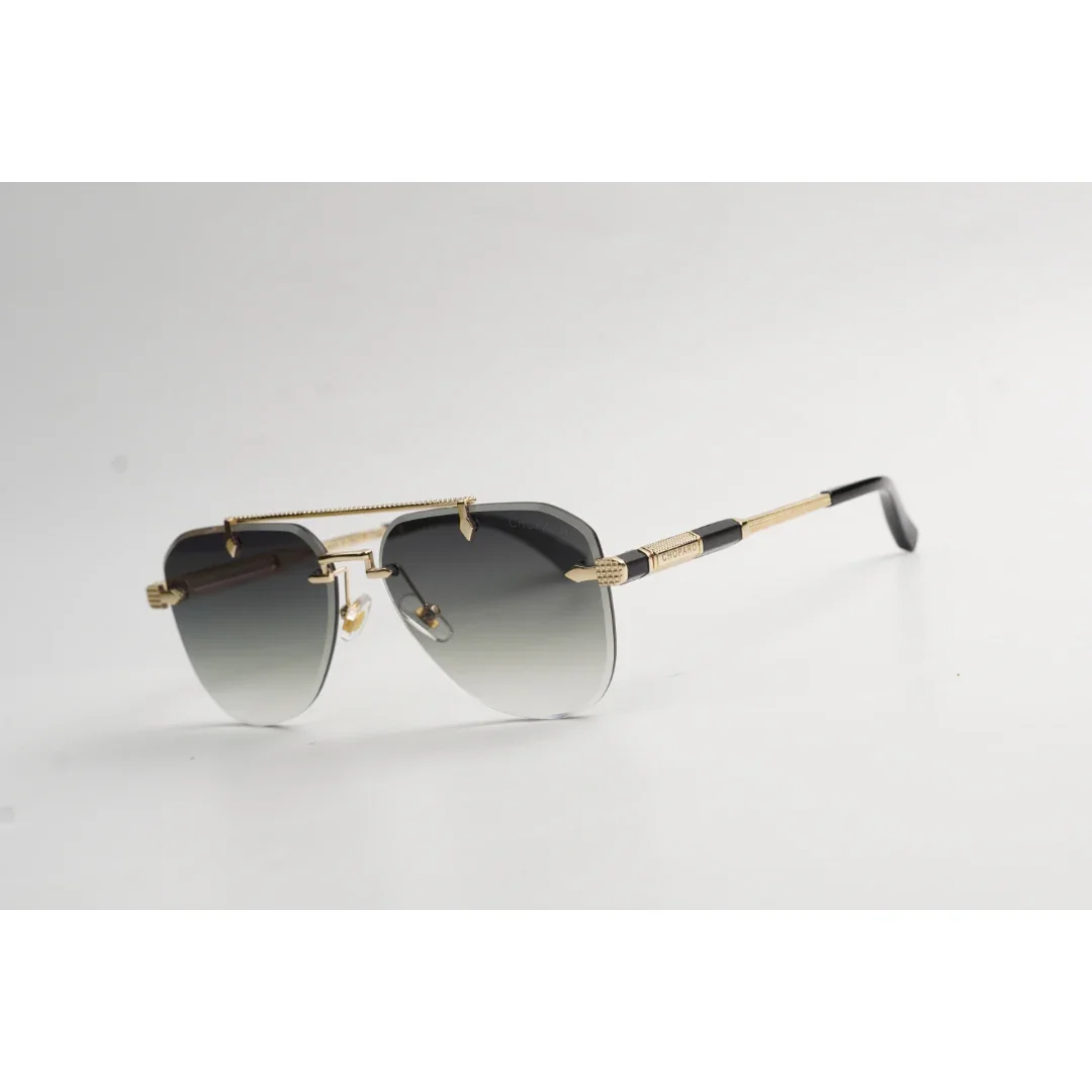 Chopard - R95 - Golden - Double Bridge - Rimless - Metal - Aviator Round - Sunglasses - Eyewear - Image 10