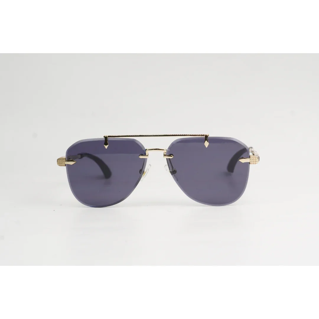 Chopard - R95 - Golden - Double Bridge - Rimless - Metal - Aviator Round - Sunglasses - Eyewear - Image 2