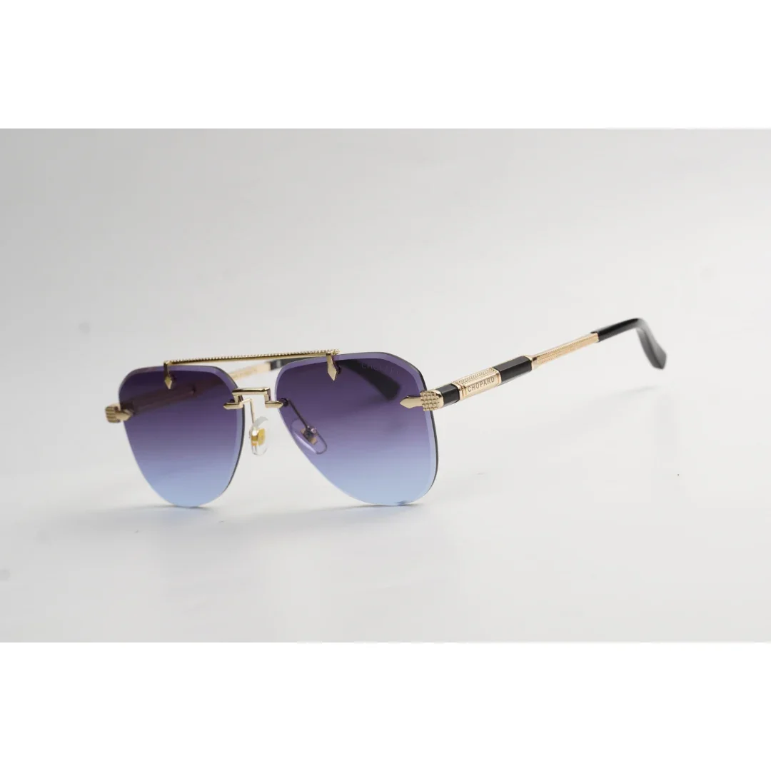Chopard - R95 - Golden - Double Bridge - Rimless - Metal - Aviator Round - Sunglasses - Eyewear - Image 4