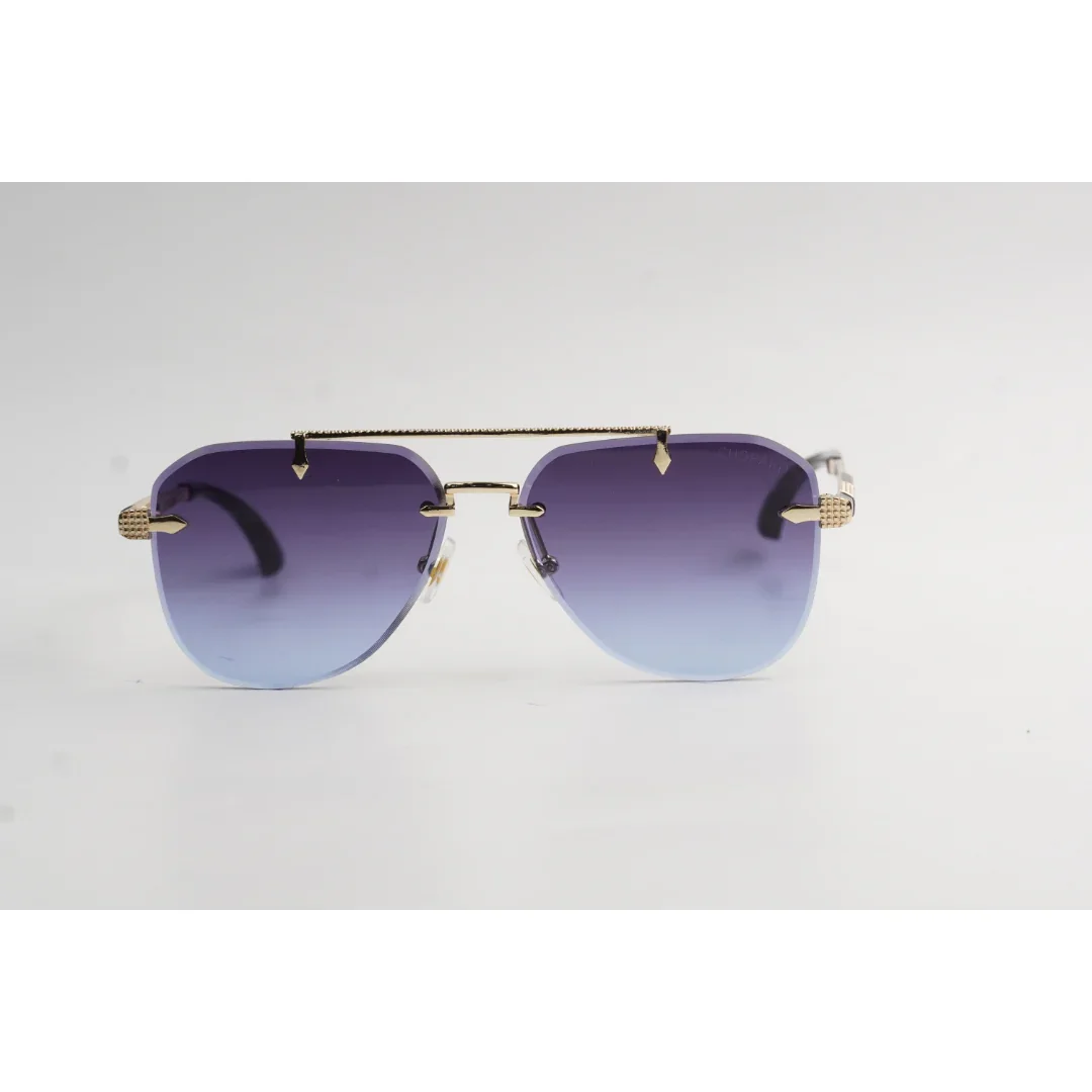 Chopard - R95 - Golden - Double Bridge - Rimless - Metal - Aviator Round - Sunglasses - Eyewear - Image 5