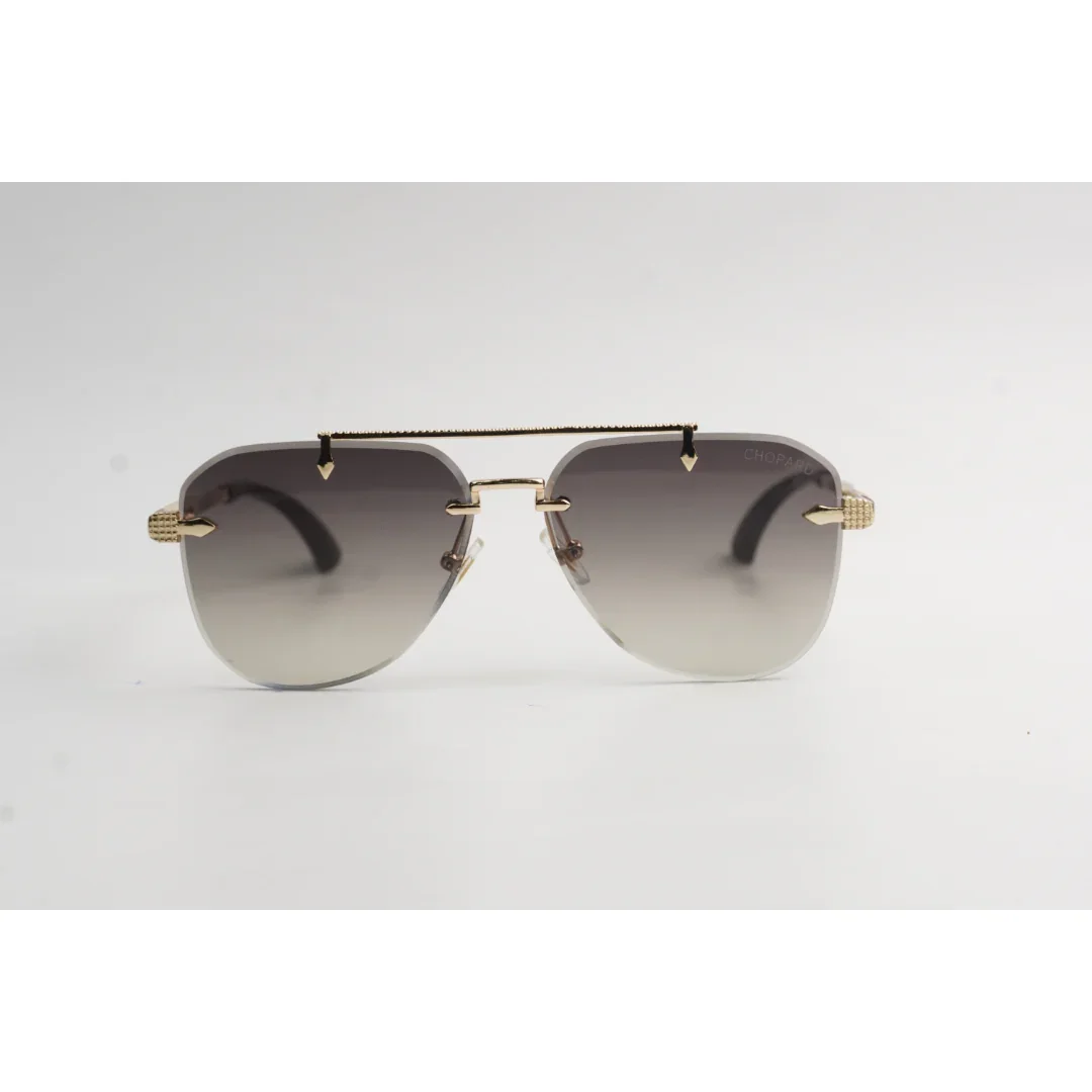 Chopard - R95 - Golden - Double Bridge - Rimless - Metal - Aviator Round - Sunglasses - Eyewear - Image 8