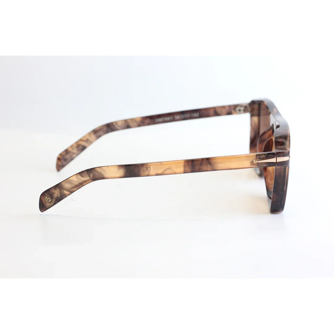 David Beckham - 2004 - Marble Brown - Gradient - Bold - Acetate - Rectangle - Sunglasses - Eyewear - Image 3