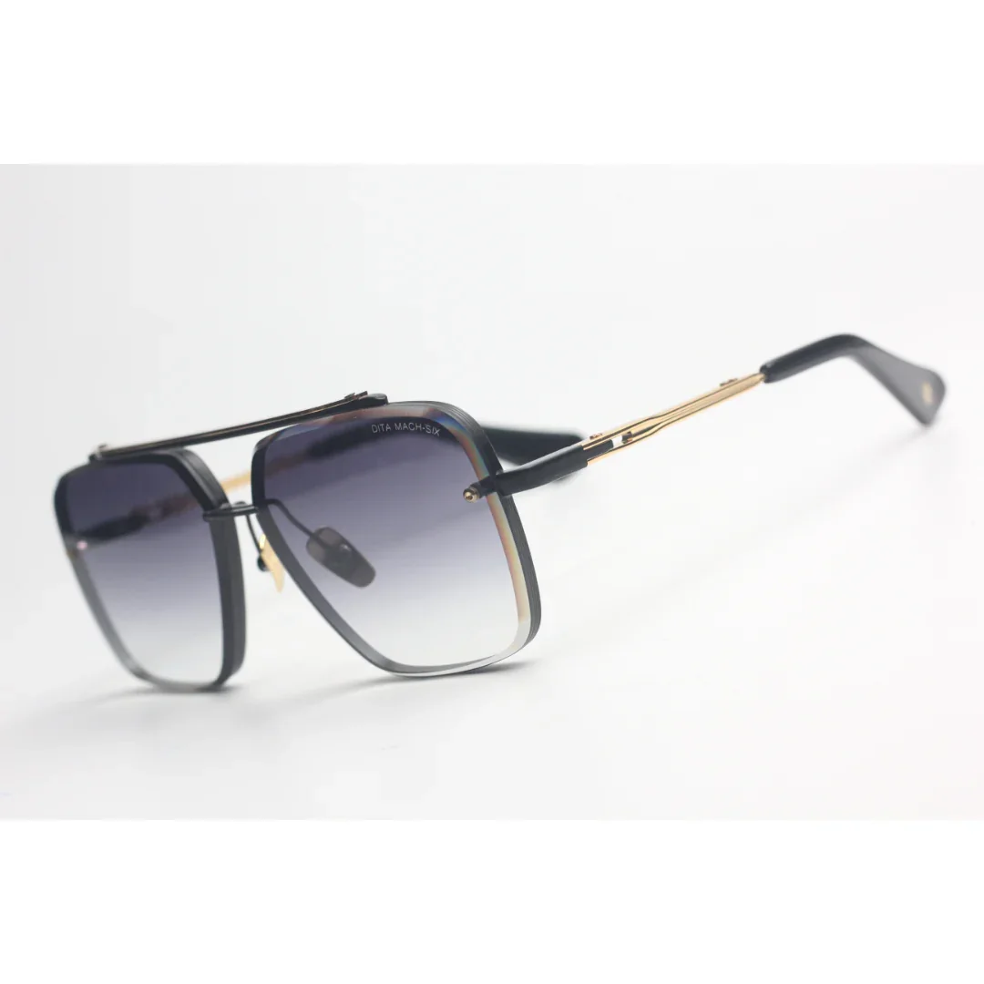 DITA - MACH SIX - Black Gradient - Golden - Metal - Acetate - Square - Premium Sunglasses - Eyewear