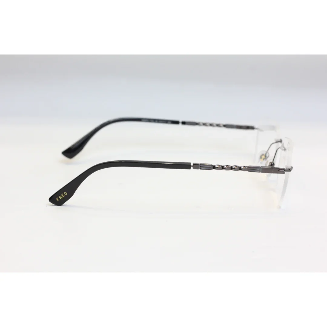Fred - 10870 - Gunmetal Gray - Rimless - Metal - Rimless - Premium Optics - Eyewear - Image 3