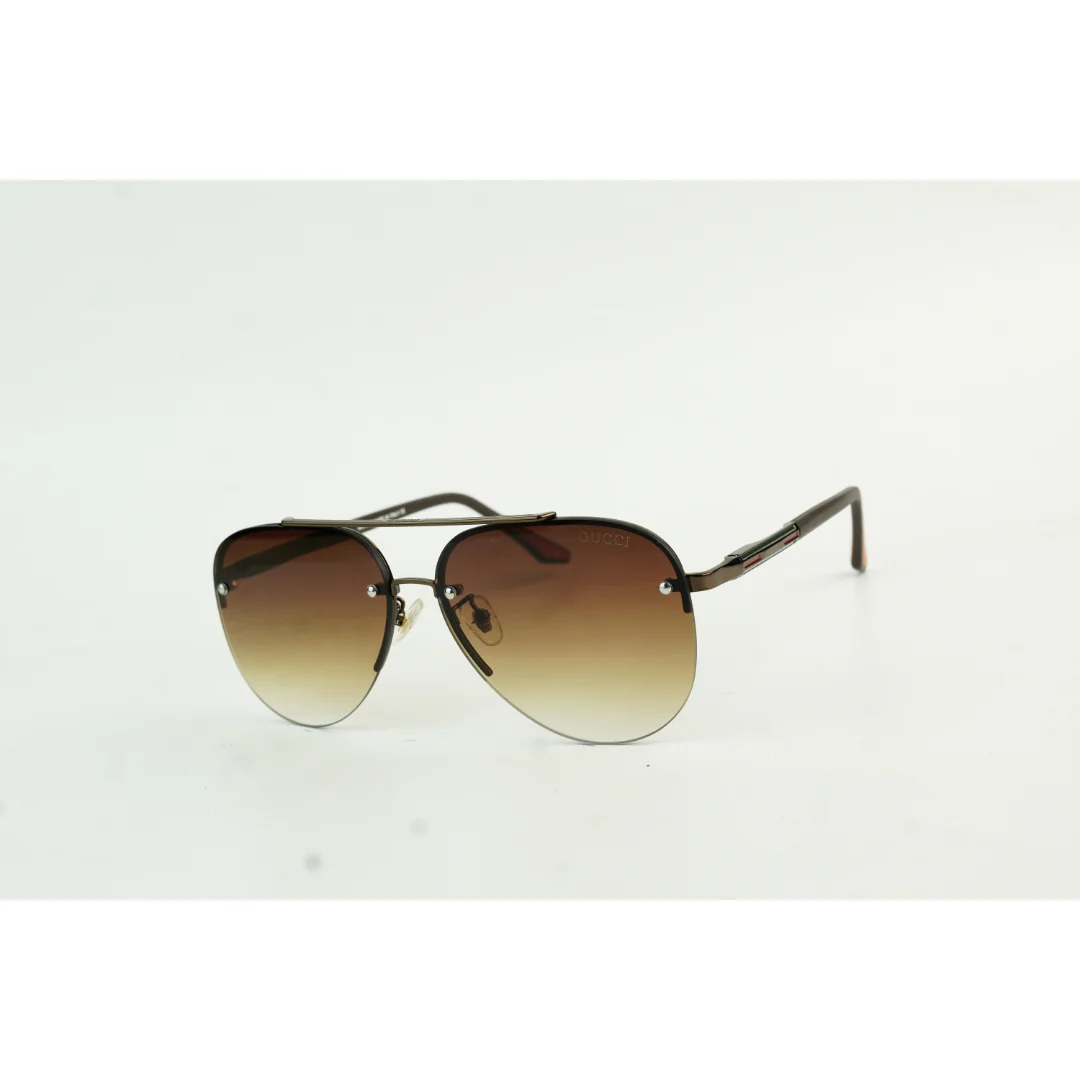 Gucci - 22317 - Metal - Half Rim - Aviator Round - Sunglasses - Eyewear