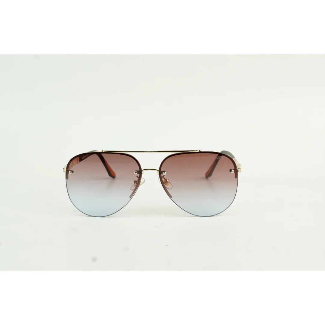 Gucci - 22317 - Metal - Half Rim - Aviator Round - Sunglasses - Eyewear - Image 5