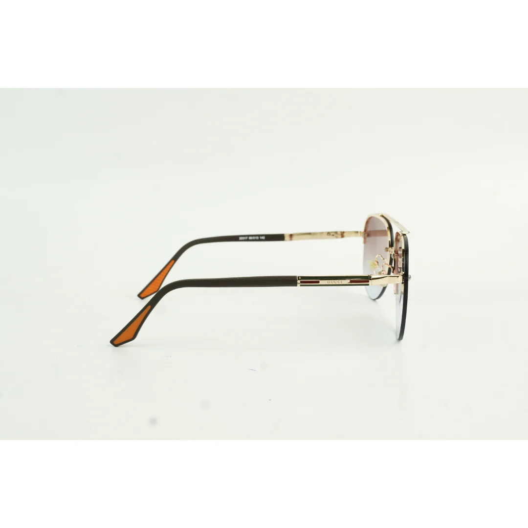 Gucci - 22317 - Metal - Half Rim - Aviator Round - Sunglasses - Eyewear - Image 6
