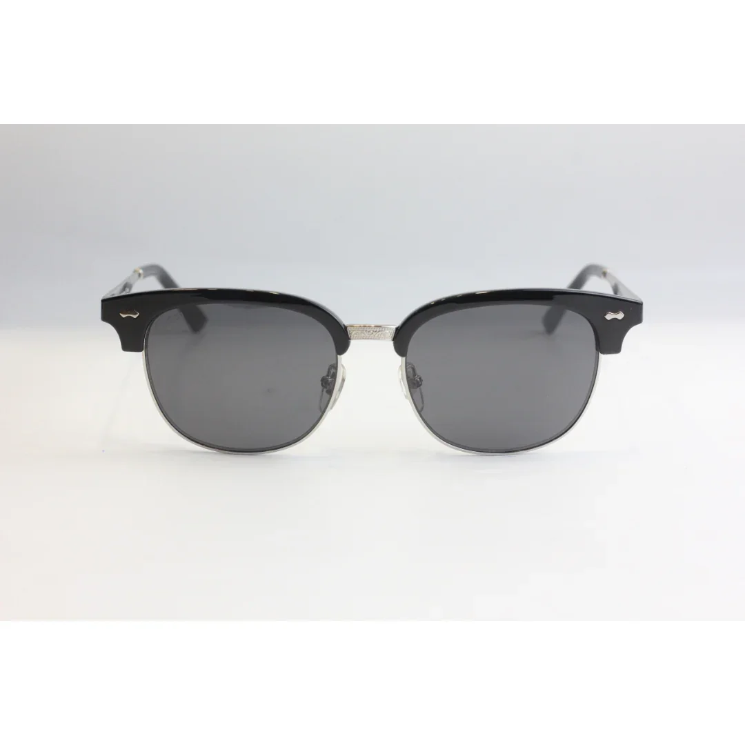 Gucci - GG-0051S - Black - Silver - Club Master - Acetate -Metal - Round - Premium Sunglasses - Eyewear - Image 2