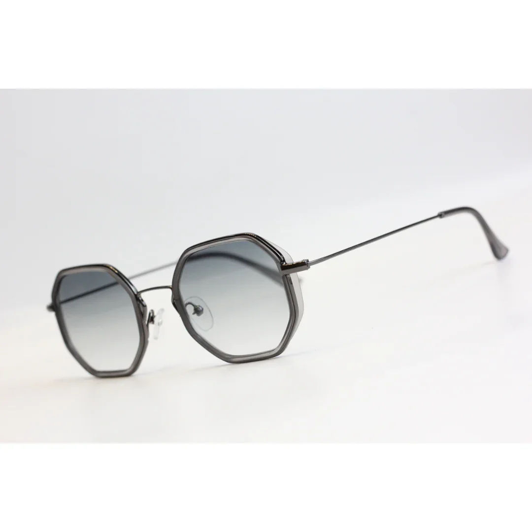 HAXZA - Light Weight - Metal - Acetate - Hexagonal Round - Sunglasses - Eyewear
