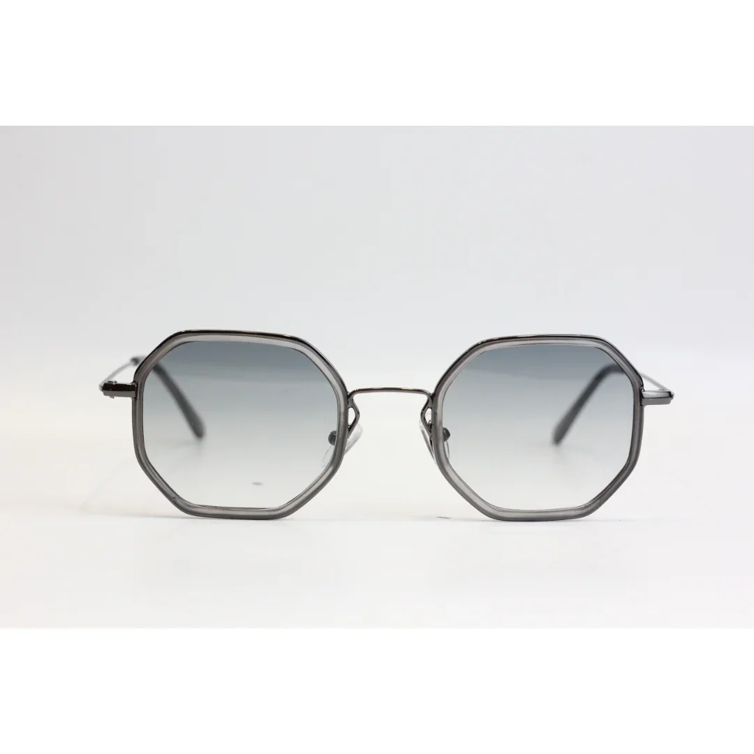 HAXZA - Light Weight - Metal - Acetate - Hexagonal Round - Sunglasses - Eyewear - Image 2