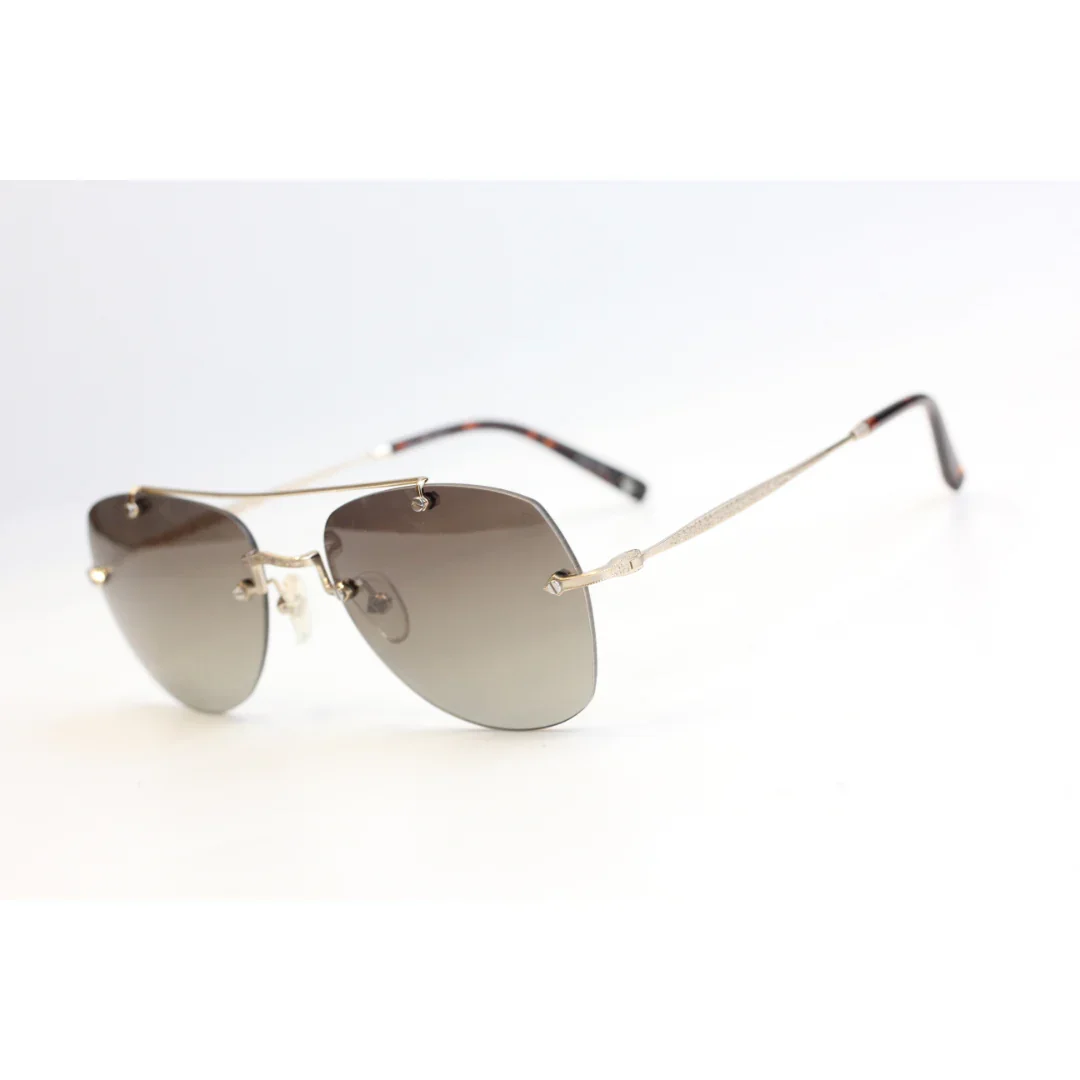 Hellen Keller - H8361 - Double Bridge - Rimless - Metal - Aviator Round - Sunglasses - Eyewear - Image 4