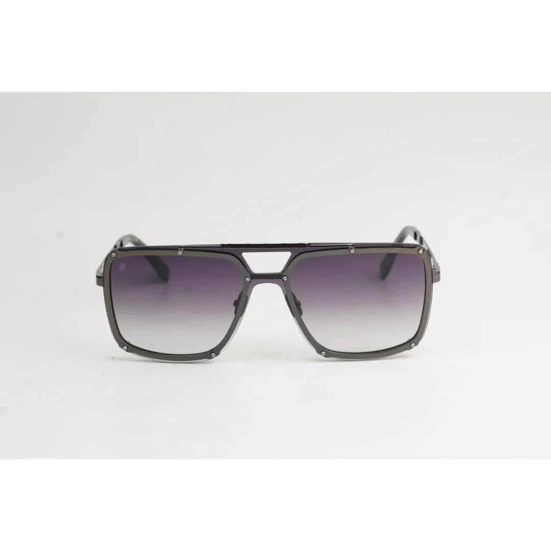 HUBLOT - H305 - Gunmetal Gray - Black Gradient - Metal - Square - Premium Sunglasses - Eyewear - Image 2