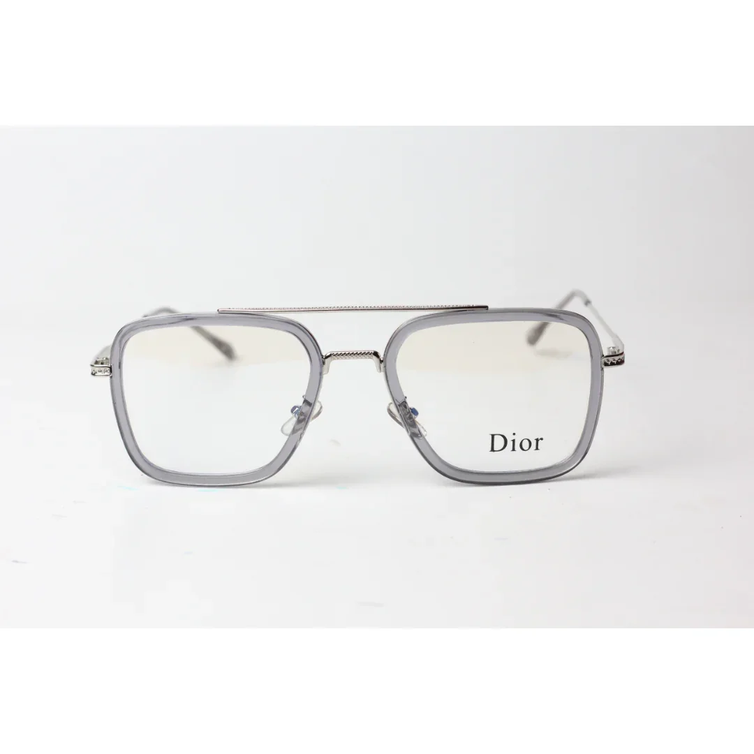 Iron Man - 9000 - Dior - Transparent - Grey - Silver - Metal - Acetate - Flight - Blue Cut - Square - Eyewear - Image 2