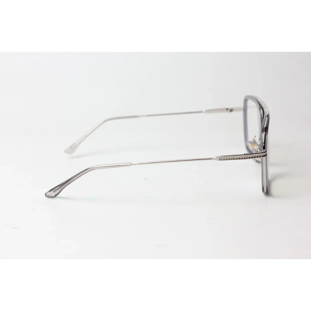 Iron Man - 9000 - Dior - Transparent - Grey - Silver - Metal - Acetate - Flight - Blue Cut - Square - Eyewear - Image 3