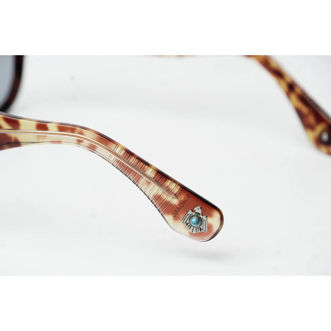 Jacques Marie Mage - RED CLOUD - Marble Havana Tortoise Brown - Tinted - Acetate - Aviator Round - Premium Sunglasses - Eyewear - Image 5