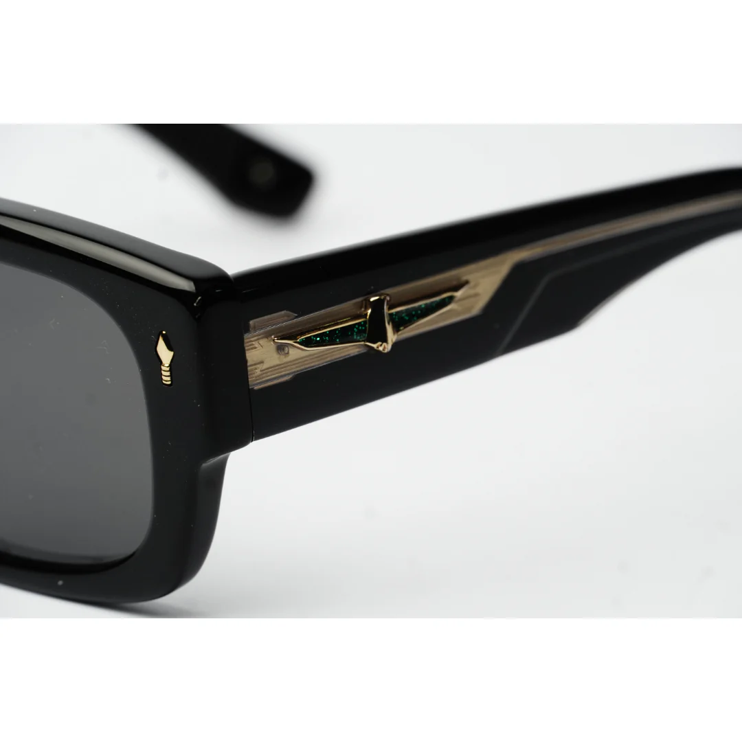 Jacques Marie Mage - Thundercloud - Black Golden - Acetate - Rectangle - Premium Sunglasses - Eyewear - Image 4
