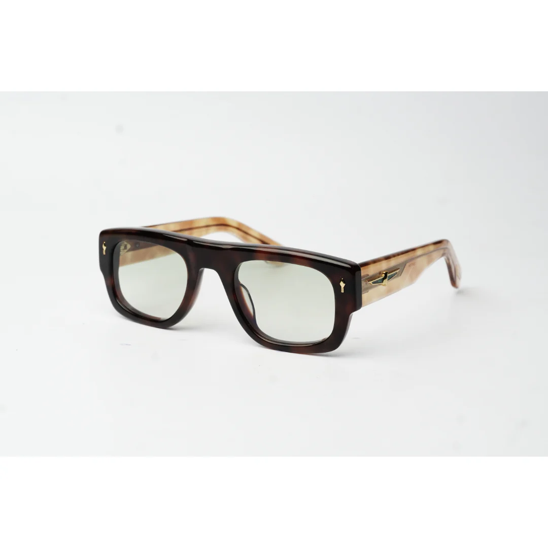 Jacques Marie Mage - Thundercloud - Havana Tortoise Marble Brown - Tinted - Acetate - Rectangle - Premium Sunglasses - Eyewear