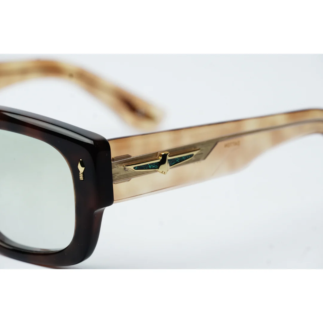 Jacques Marie Mage - Thundercloud - Havana Tortoise Marble Brown - Tinted - Acetate - Rectangle - Premium Sunglasses - Eyewear - Image 4