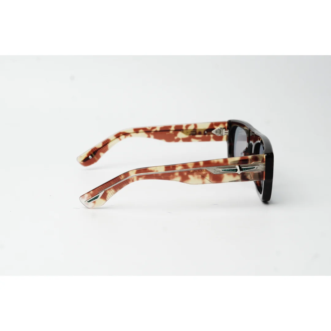 Jacques Marie Mage - Thundercloud - Reddish Tortoise Marble Brown - Tinted - Acetate - Rectangle - Premium Sunglasses - Eyewear - Image 3