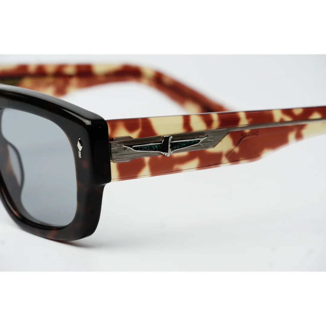 Jacques Marie Mage - Thundercloud - Reddish Tortoise Marble Brown - Tinted - Acetate - Rectangle - Premium Sunglasses - Eyewear - Image 4