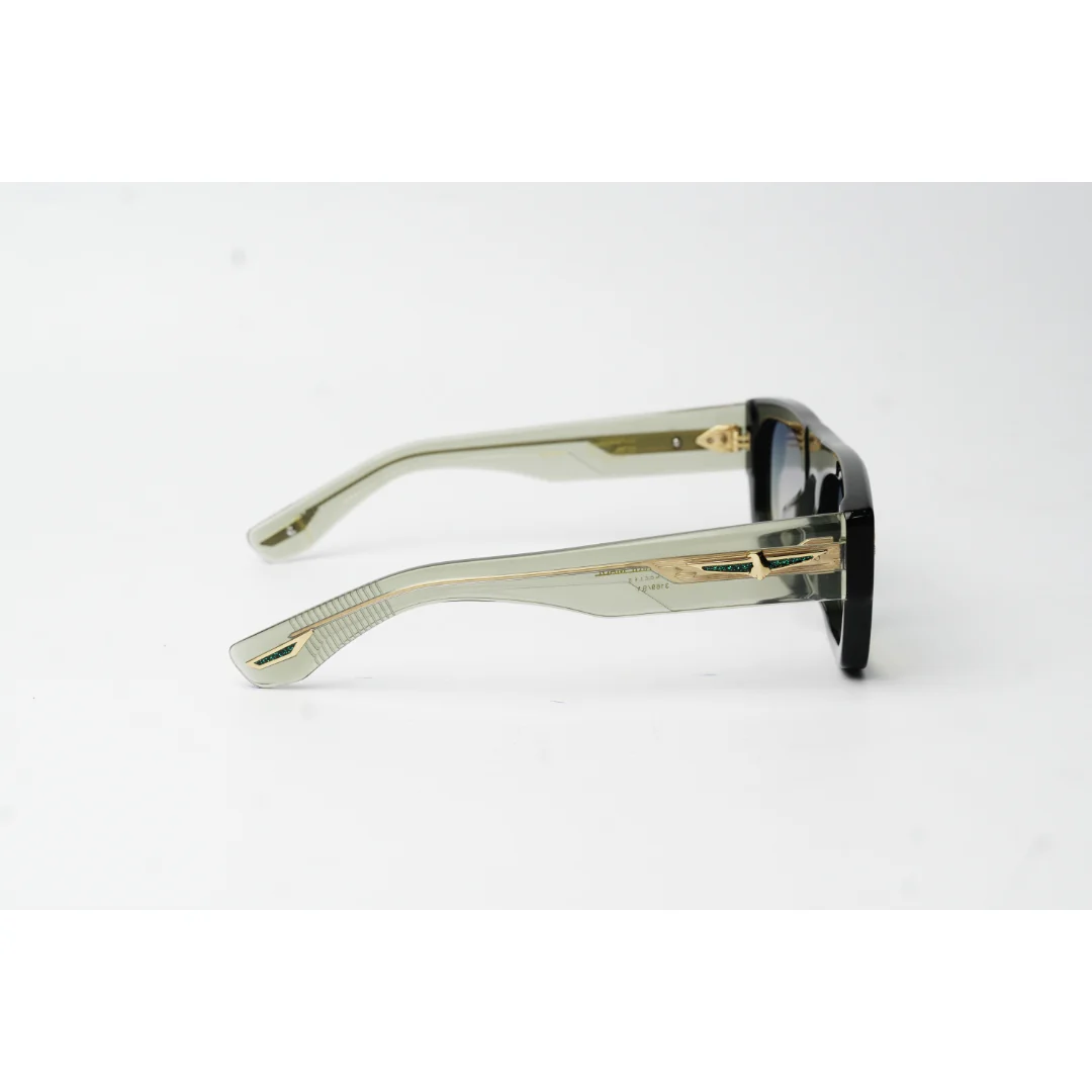 Jacques Marie Mage - Thundercloud - Transparent Olive Green -Tinted - Acetate - Rectangle - Premium Sunglasses - Eyewear - Image 3