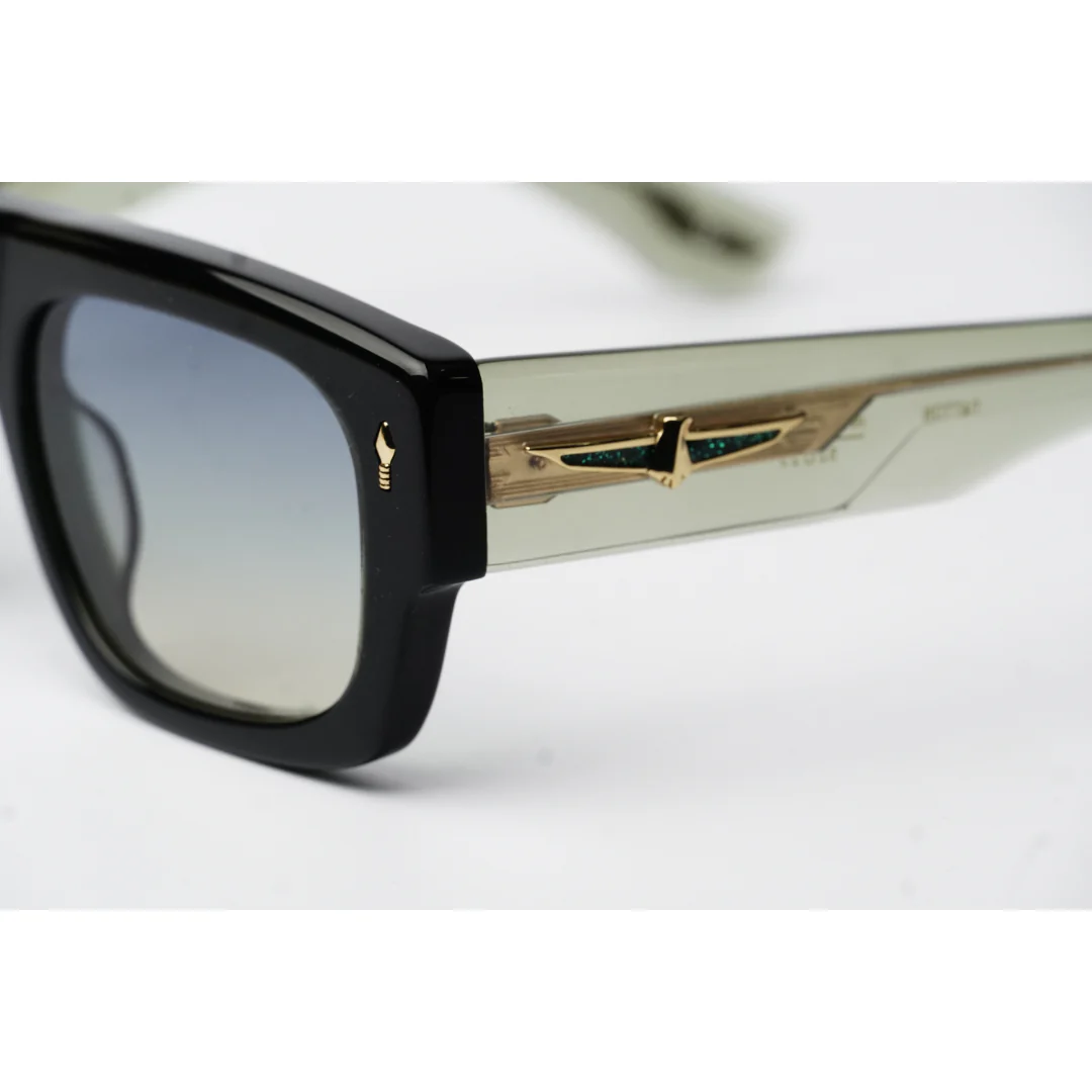 Jacques Marie Mage - Thundercloud - Transparent Olive Green -Tinted - Acetate - Rectangle - Premium Sunglasses - Eyewear - Image 4