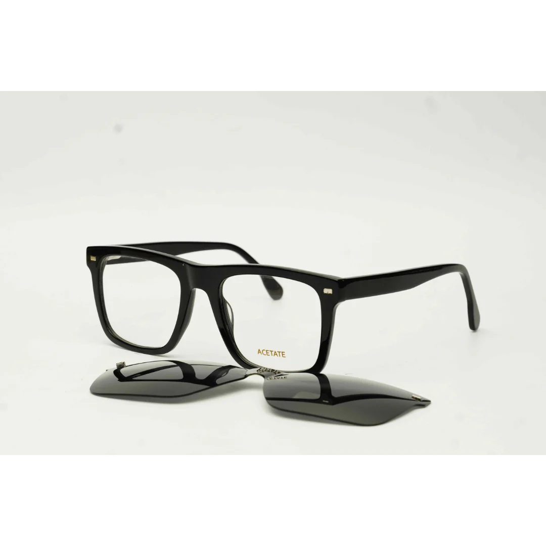KENT - SA2329 - Attachments - Black - Polarized - Acetate - Square - Premium Optics - Eyewear