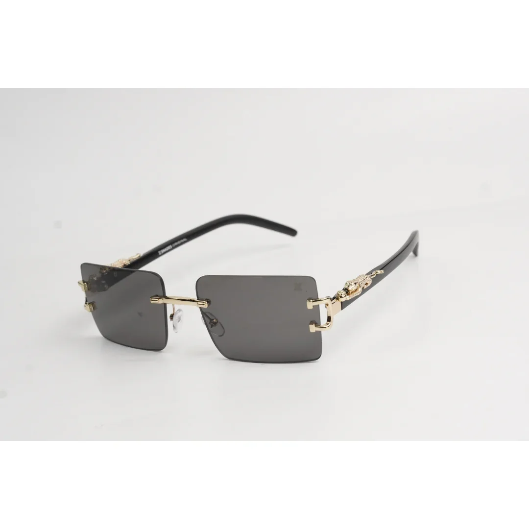 LEO - 23113 - Golden - Rimless - Rectangle - Sunglasses - XSHADES Eyewear