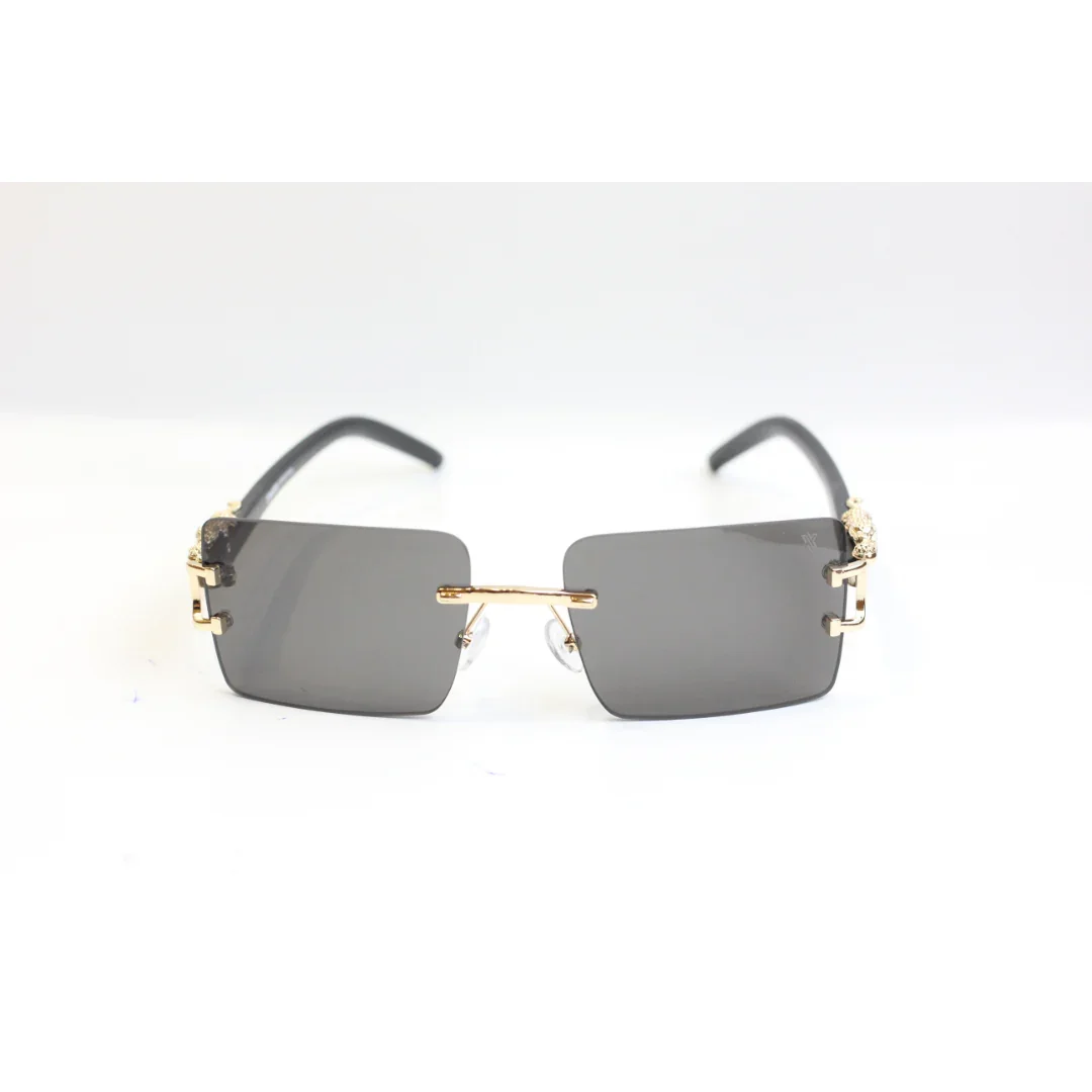 LEO - 23113 - Golden - Rimless - Rectangle - Sunglasses - XSHADES Eyewear - Image 2