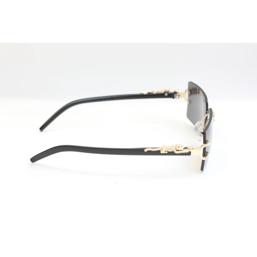 LEO - 23113 - Golden - Rimless - Rectangle - Sunglasses - XSHADES Eyewear - Image 3