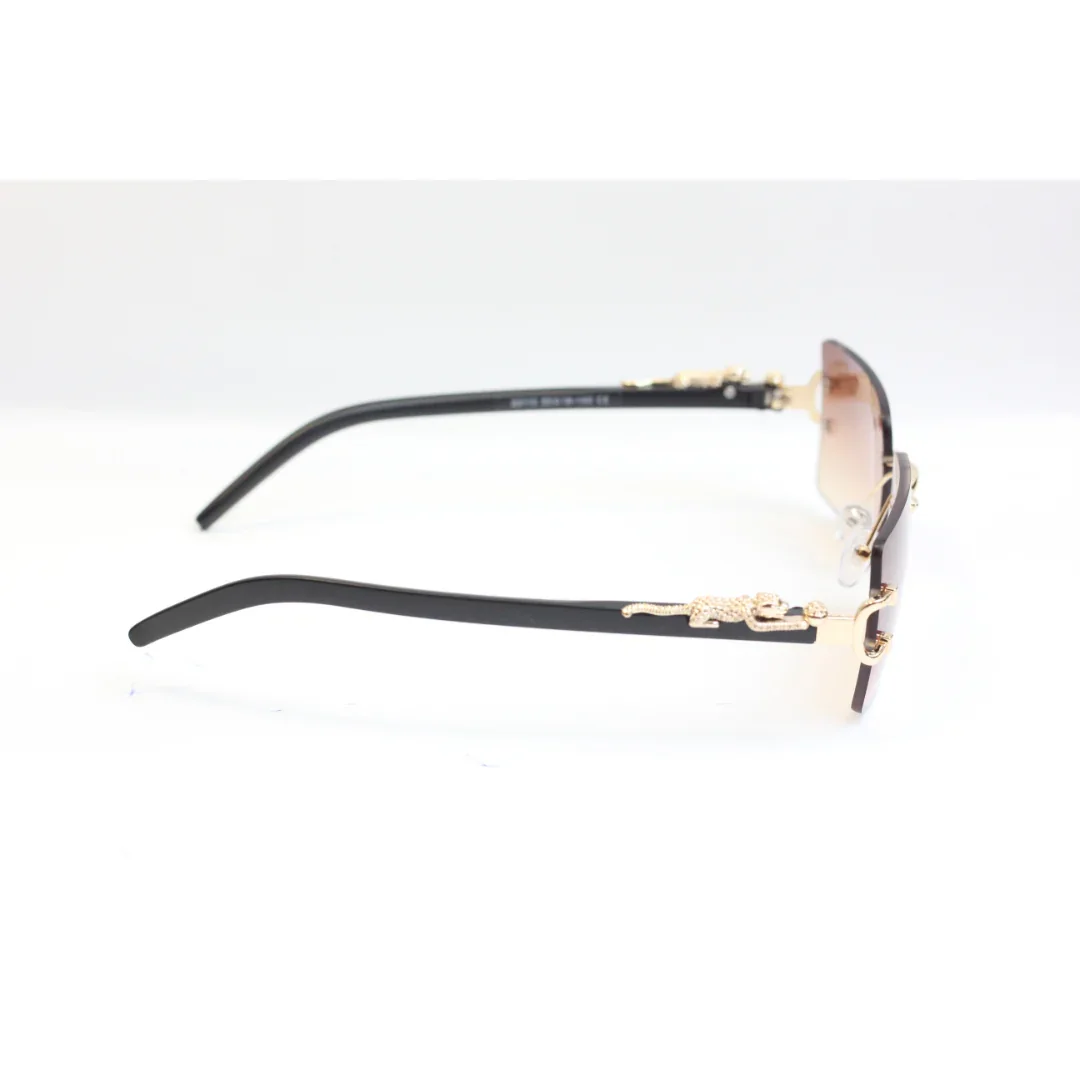 LEO - 23113 - Golden - Rimless - Rectangle - Sunglasses - XSHADES Eyewear - Image 6