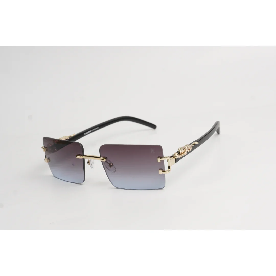 LEO - 23113 - Golden - Rimless - Rectangle - Sunglasses - XSHADES Eyewear - Image 7