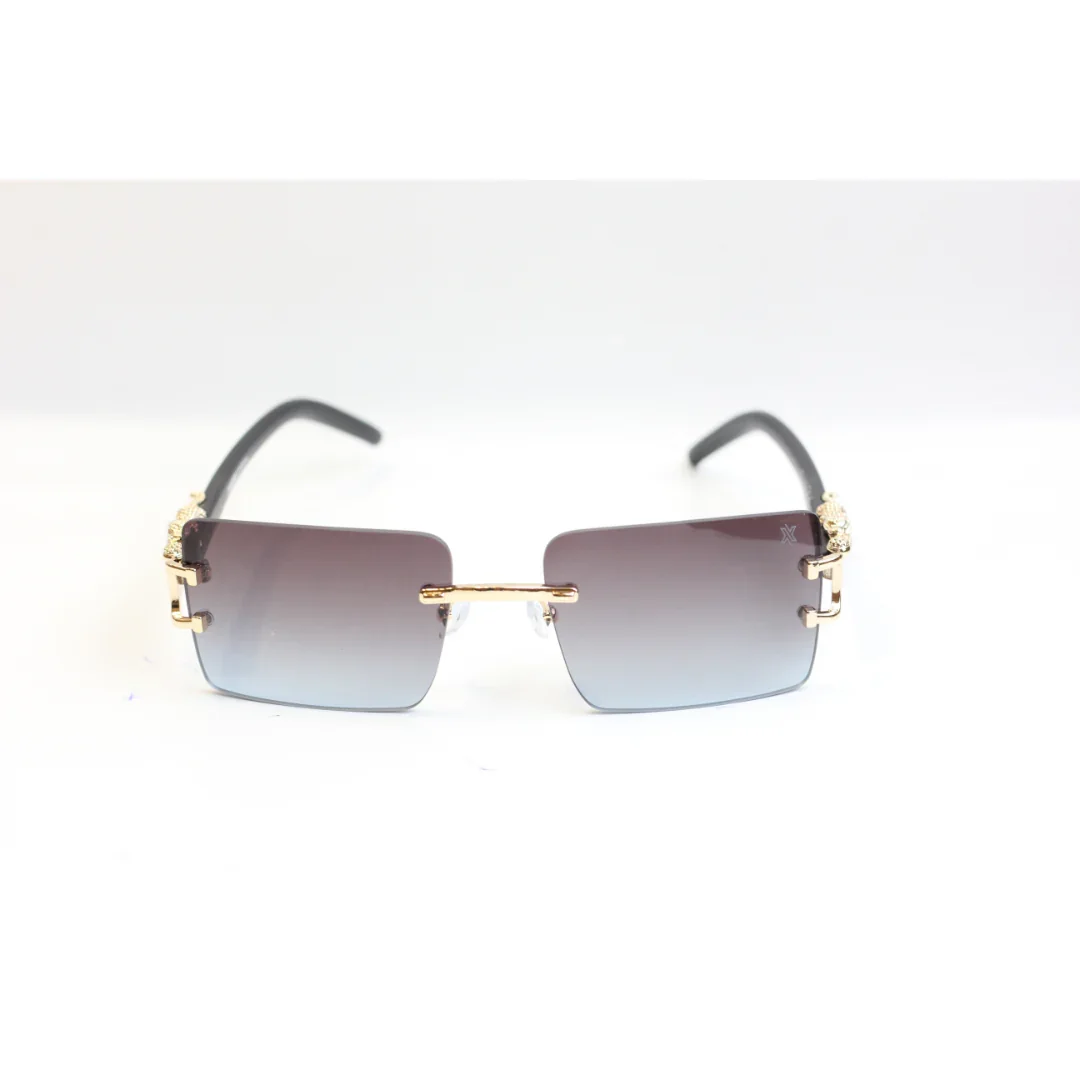 LEO - 23113 - Golden - Rimless - Rectangle - Sunglasses - XSHADES Eyewear - Image 8