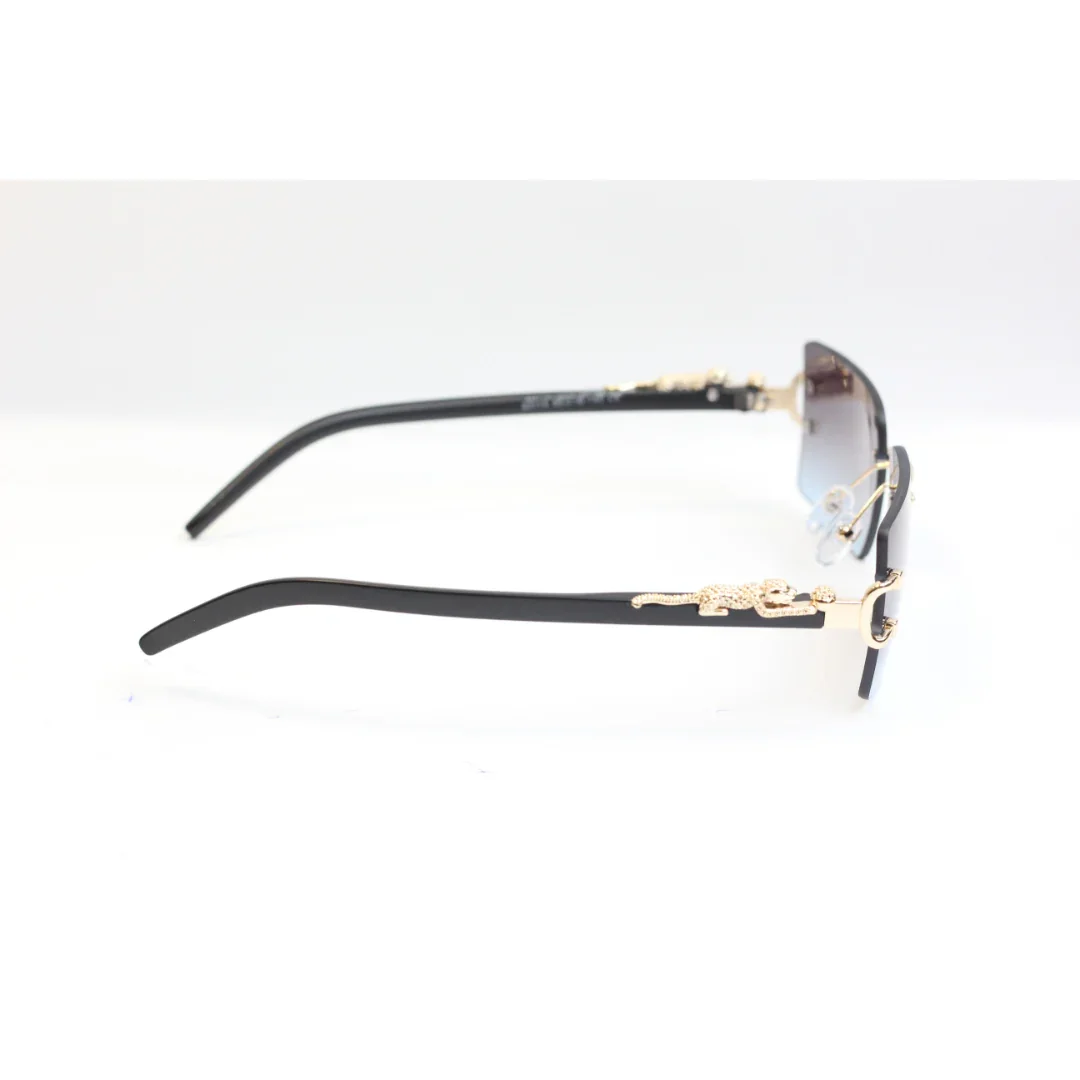 LEO - 23113 - Golden - Rimless - Rectangle - Sunglasses - XSHADES Eyewear - Image 9