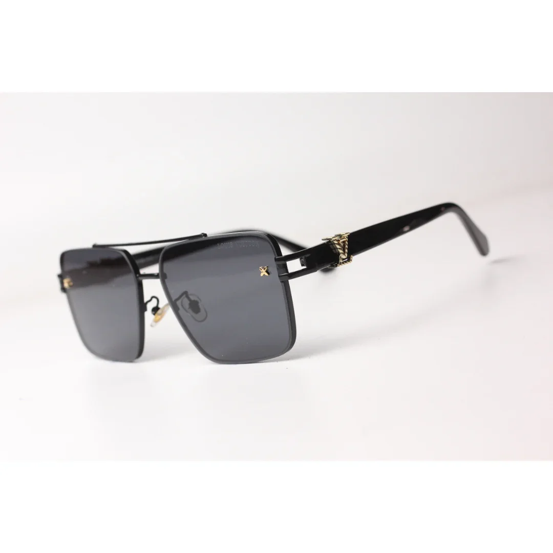 Louis Vuitton – 5550 – Black - Metal - Acetate - Square - Sunglasses - Eyewear