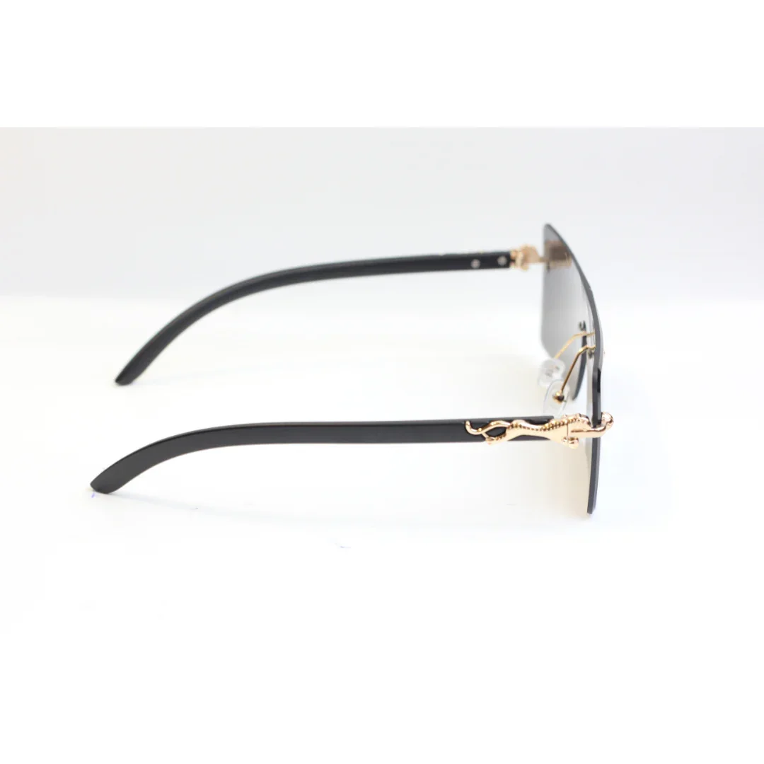 LYNX - 2859 - Golden - Rimless - Rectangle - Sunglasses - XSHADES Eyewear - Image 3