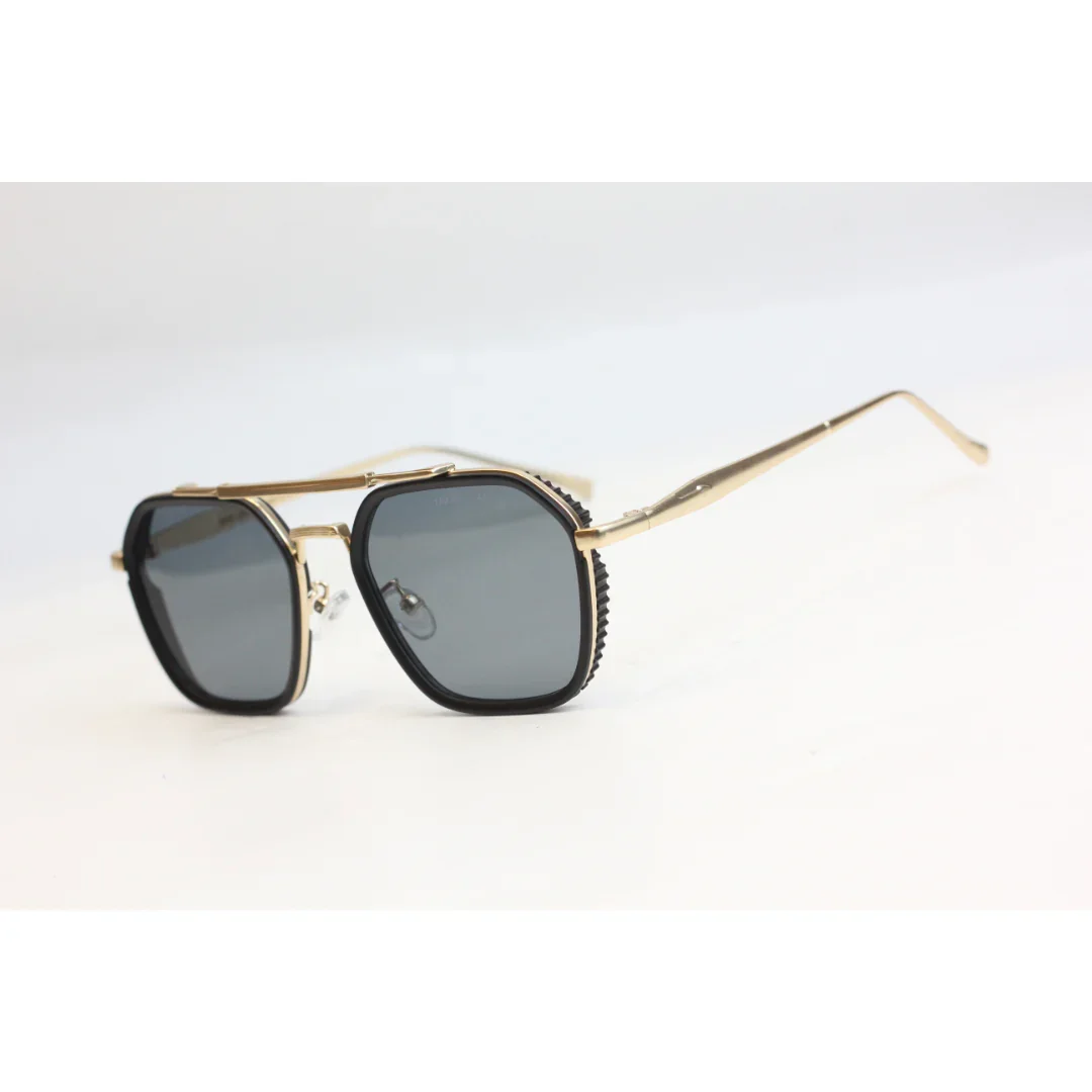 Marc Jacobs - HJ98 - Black - Matt Golden - Metal - Acetate - Square - Sunglasses - Eyewear