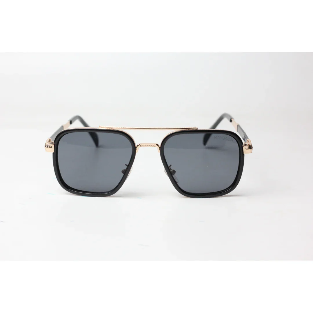 Maybach - 9050 - Golden - Black - Metal - Acetate - Square - Sunglasses - Eyewear - Image 2