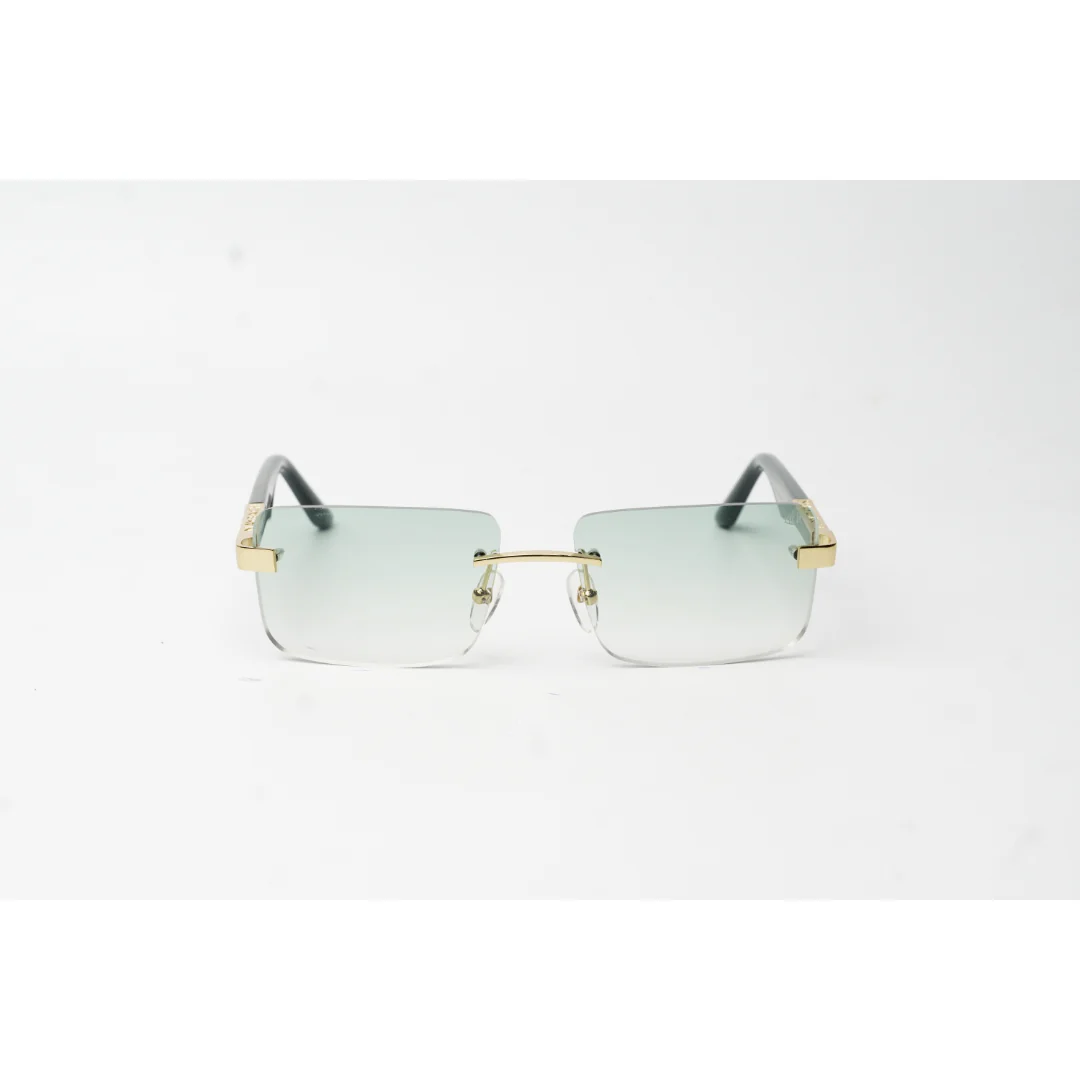 Maybach - ARTIST I - Emerald Marble Green - Gradient - Rimless -  Metal - Acetate - Rectangle - Premium Sunglasses - Eyewear - Image 2