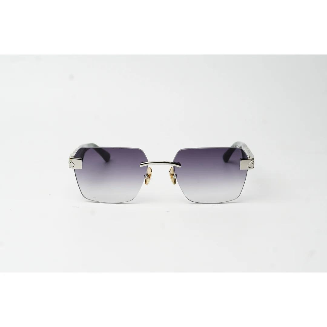 Maybach - MAGIC I - Black & Red Wood Marble - Silver - Green Burr - Rimless -  Metal - Acetate - Rectangle - Premium Sunglasses - Eyewear - Image 2