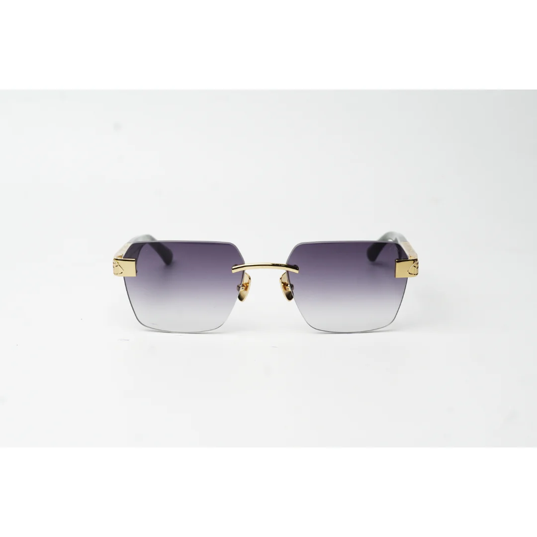Maybach - MAGIC I - Walnut Brown - Green Burr - Rimless - Metal - Acetate - Rectangle - Premium Sunglasses - Eyewear - Image 2