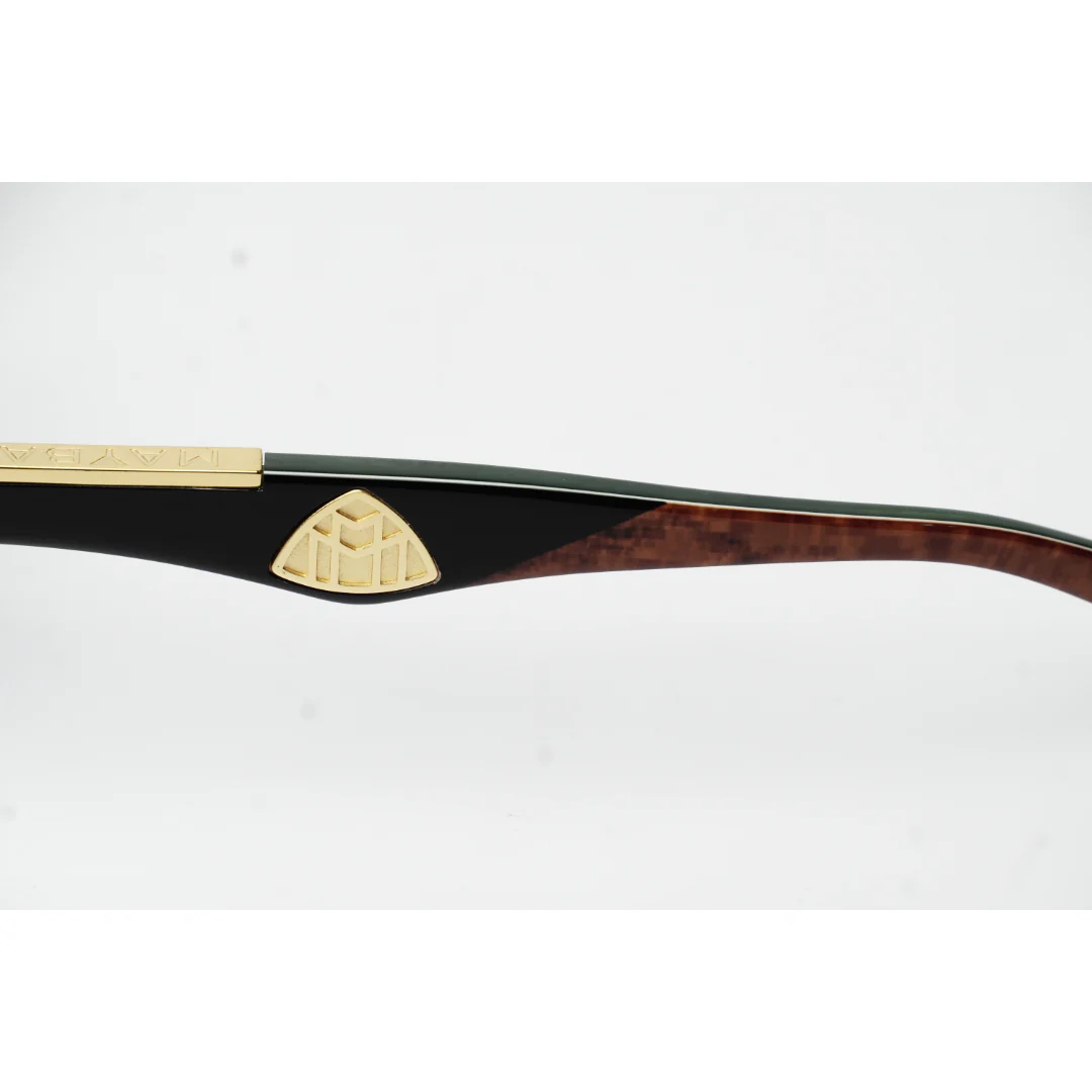Maybach - MAGIC I - Walnut Brown - Green Burr - Rimless - Metal - Acetate - Rectangle - Premium Sunglasses - Eyewear - Image 6
