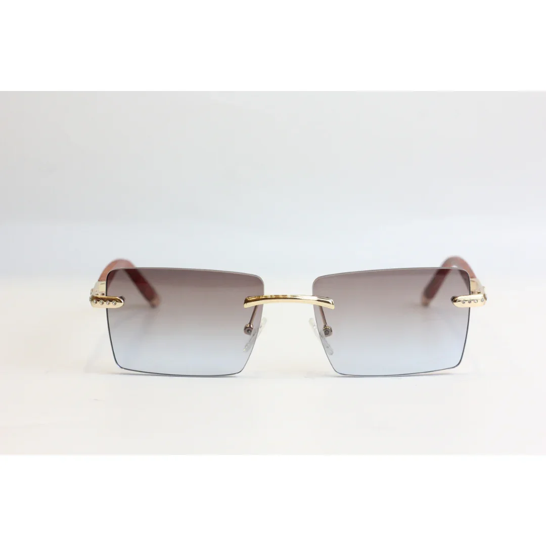 Maybach - RR47 - Tropical Gradient - Brown Wooden - Rimless - Metal - Rectangle - Sunglasses - Eyewear - Image 2