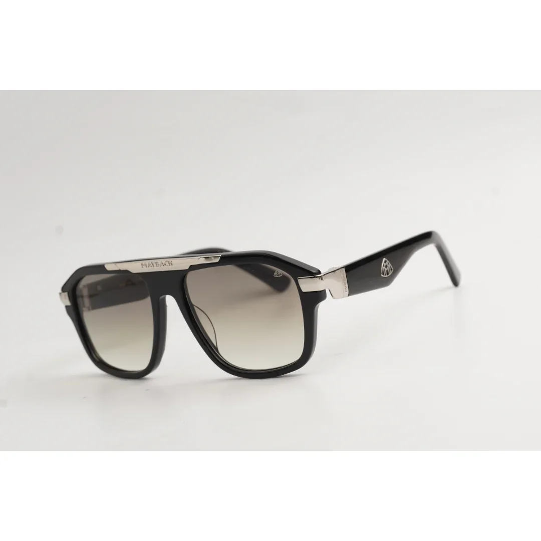 Maybach - Z1115 - Black - Silver - Light Brown Gradient - Aviator Round - Premium Sunglasses - Eyewear