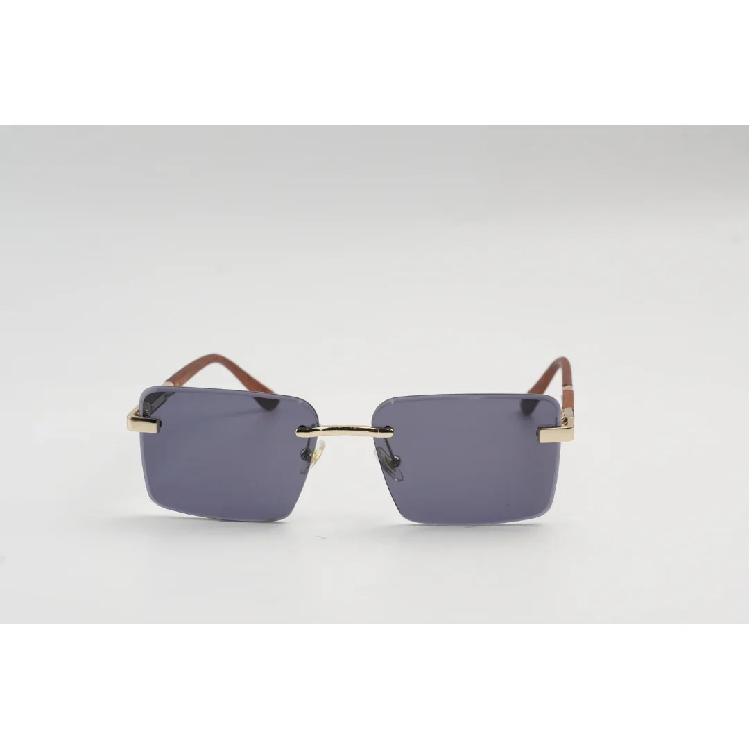 Panther - 3164 - Wooden Texture - Rimless - Metal - Rectangle - Sunglasses - Eyewear - Image 2