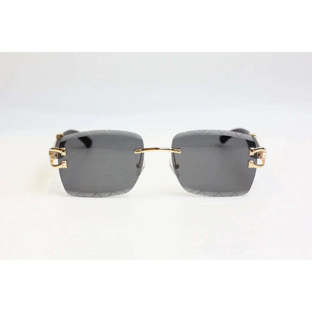Panther - P75 - Golden - Rimless - Metal - Square - Sunglasses - Eyewear - Image 2