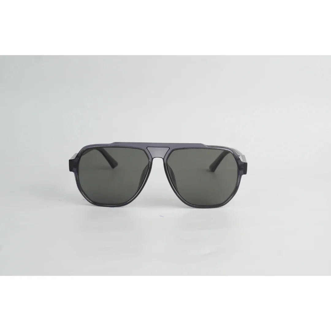 Parim - 76008 - Transparent Dark Gray - Polarized - Acetate - Aviator Round - Premium Sunglasses - Eyewear - Image 2