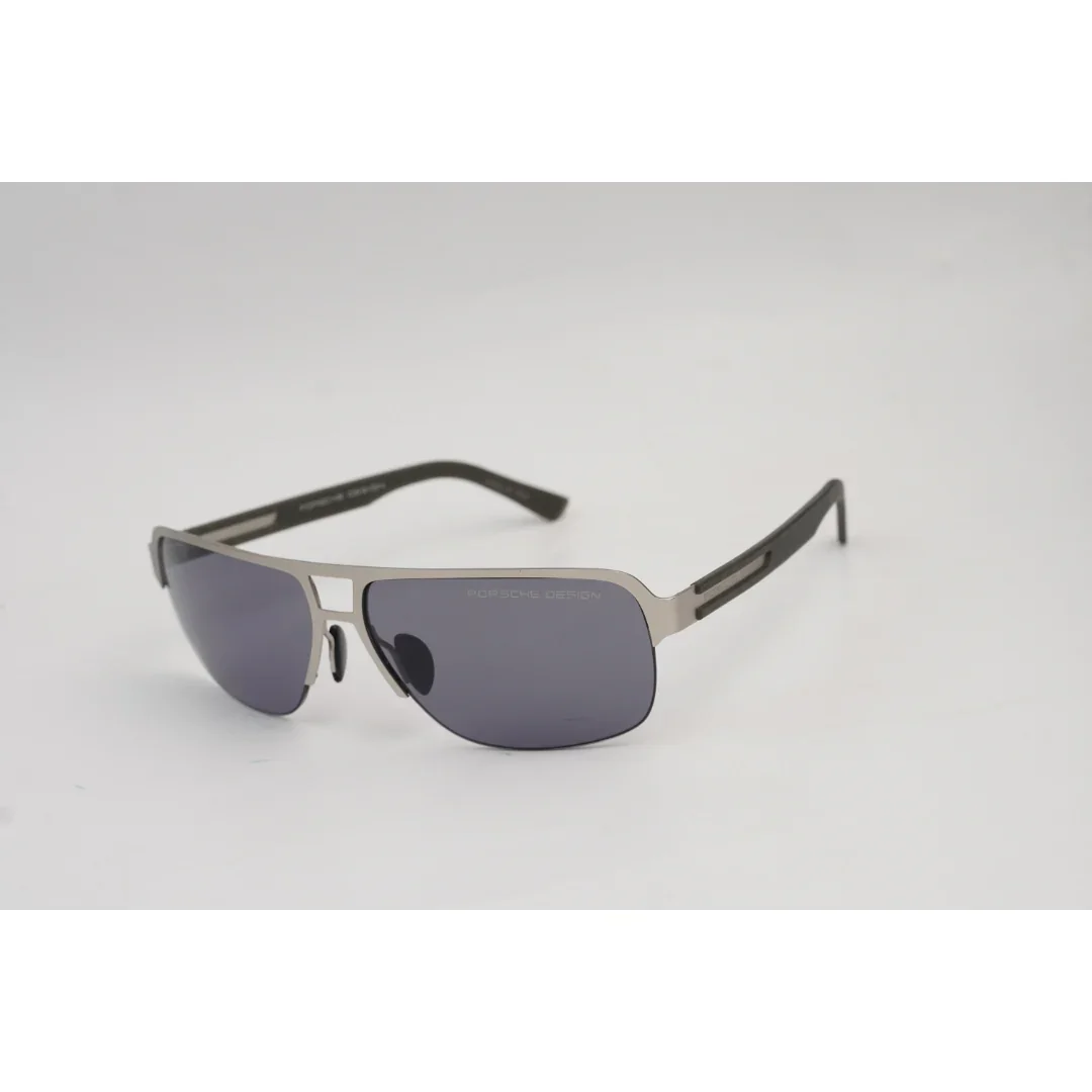 Porsche Design - P8645 - Half Rim - Metal - Curved - Rectangle - Premium Sunglasses - Eyewear - Image 4