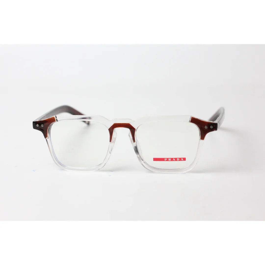 Prada - Jarvis - 8585 - Brown - Transparent - Acetate - Hexagon - Square - Optics - Eyewear - Image 2